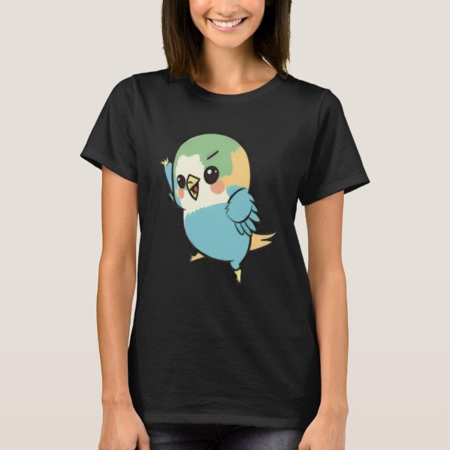 Camiseta Budgie Dabbing Budgerigar Parakeet Bird Dab Dance  (Anverso)