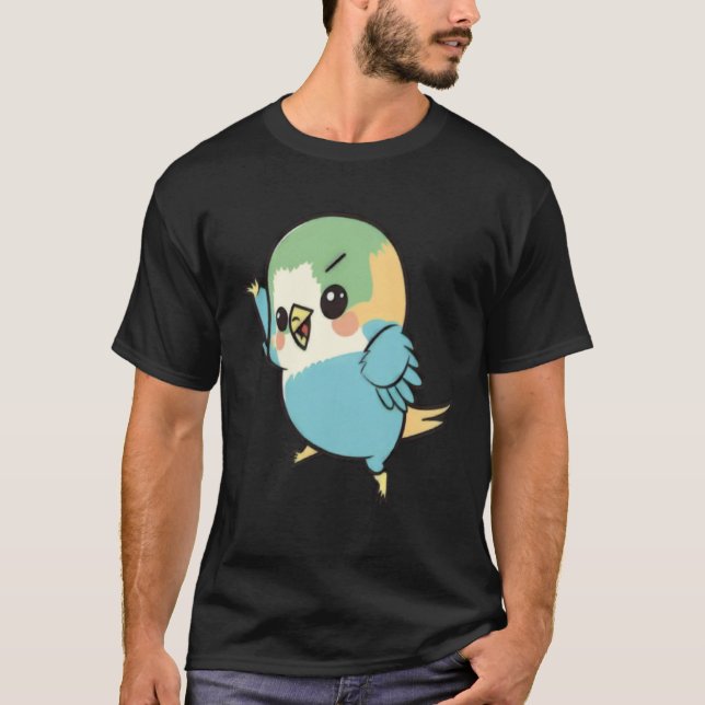 Camiseta Budgie Dabbing Budgerigar Parakeet Bird Dab Dance  (Anverso)