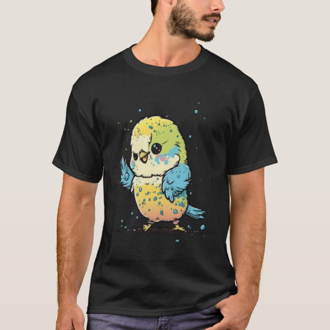 Camiseta Budgie Dabbing Budgerigar Parakeet Bird Dab Dance  (Anverso)