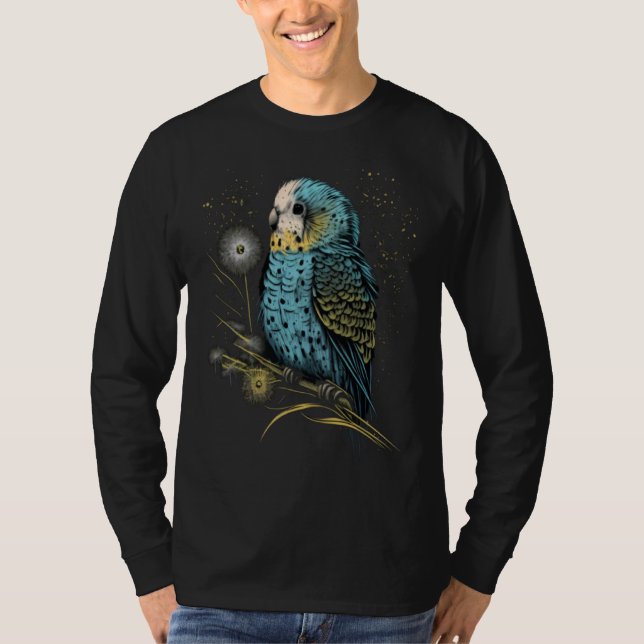 Camiseta Budgie Dandelion Flower Budgerigar Parakeet Bird (Anverso)