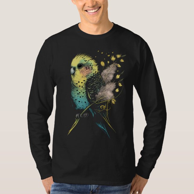 Camiseta Budgie Dandelion Flower Budgerigar Parakeet Bird   (Anverso)