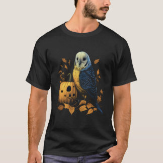 Camiseta Budgie Halloween Pumpkin Budgerigar Parakeet Bird 