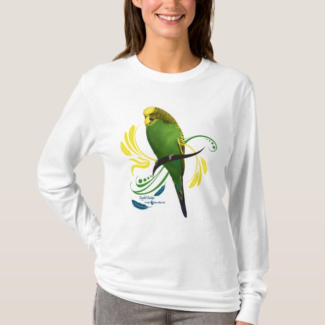 Camiseta Budgie inglesa verde (Anverso)