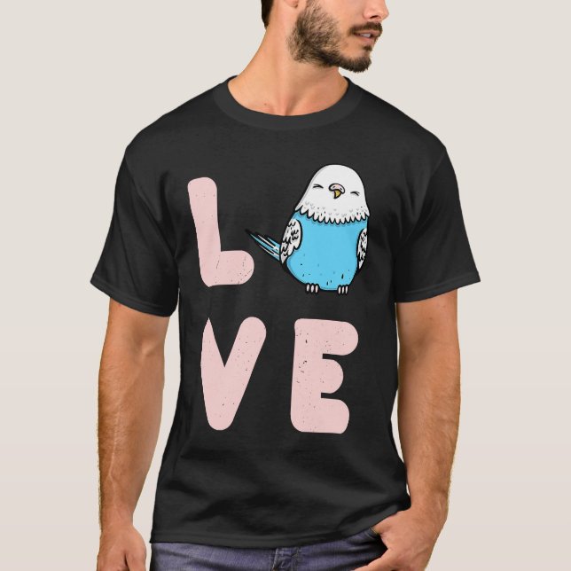 Camiseta Budgie Love Valentines Day  For Budgerigar (Anverso)