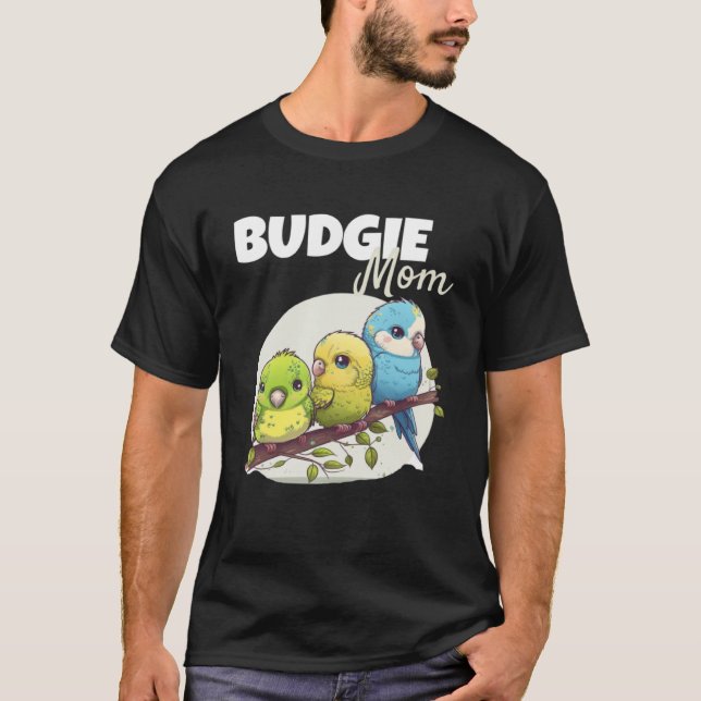 Camiseta Budgie Mom Budgerigar Parakeet Bird Pullover Hoodi (Anverso)