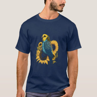 Camiseta Budgie Mom Budgerigar Sunflower Parakeet Bird boy