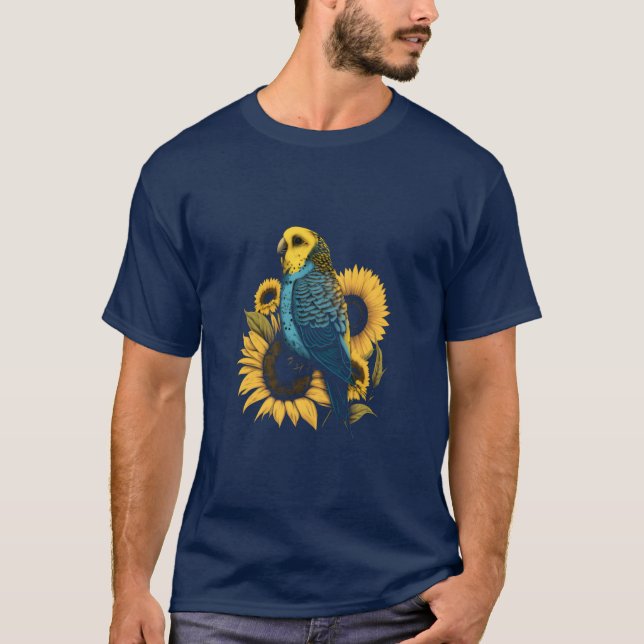Camiseta Budgie Mom Budgerigar Sunflower Parakeet Bird boy (Anverso)