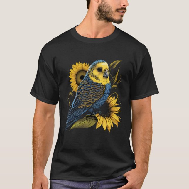 Camiseta Budgie Mom Budgerigar Sunflower Parakeet Bird Moth (Anverso)