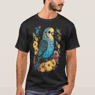 Camiseta Budgie Mom Fllower Budgerigar Parakeet Bird Madre