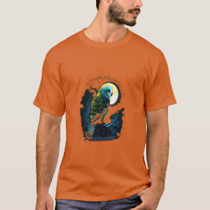 Camiseta Budgie Moon Budgerigar Parakeet Mascota de pájaro 