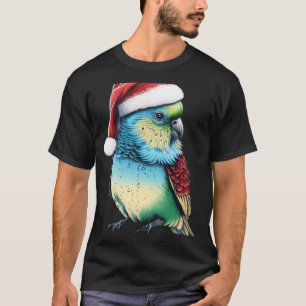 Camiseta Budgie Navidades Budgerigar Santa Hat Parakeet Bir