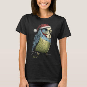 Camiseta Budgie Navidades Budgerigar Santa Hat Parakeet Bir