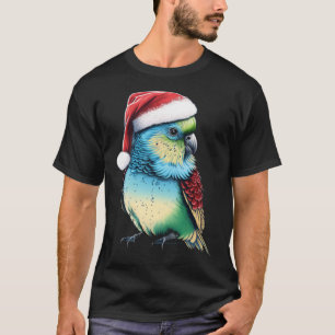 Camiseta Budgie Navidades Budgerigar Santa Hat Parakeet Bir