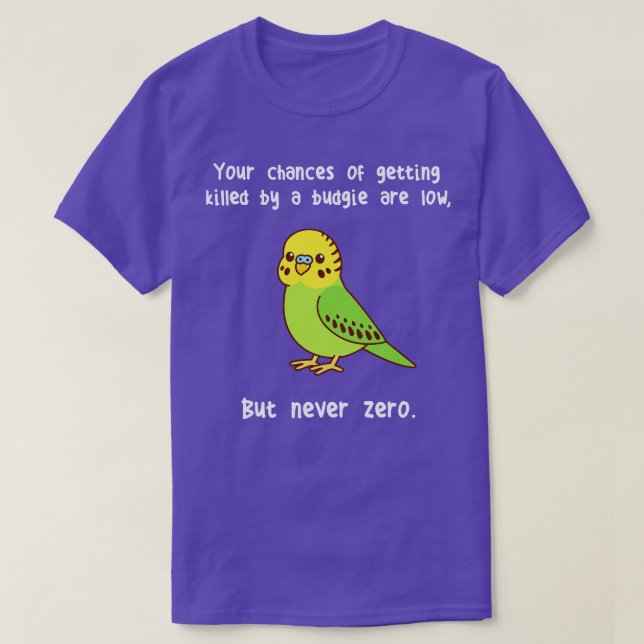 Camiseta Budgie Never Zero (Diseño del anverso)