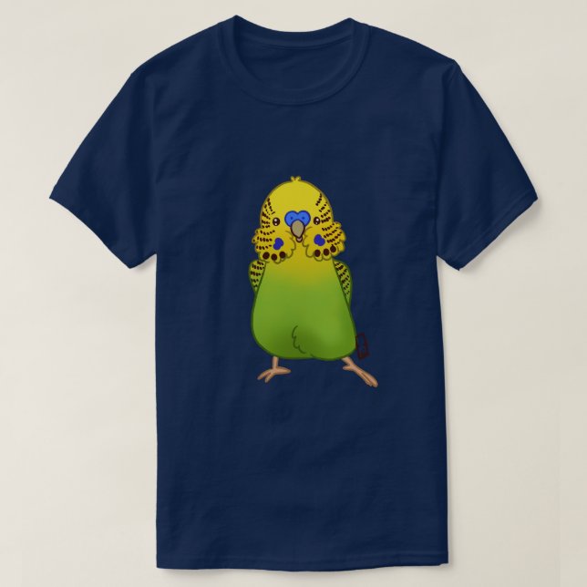 Camiseta Budgie para Él (Personalizable) (Diseño del anverso)