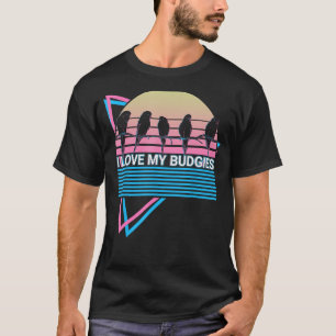 Camiseta Budgie Parakeet Retro Amo Mis Budgies