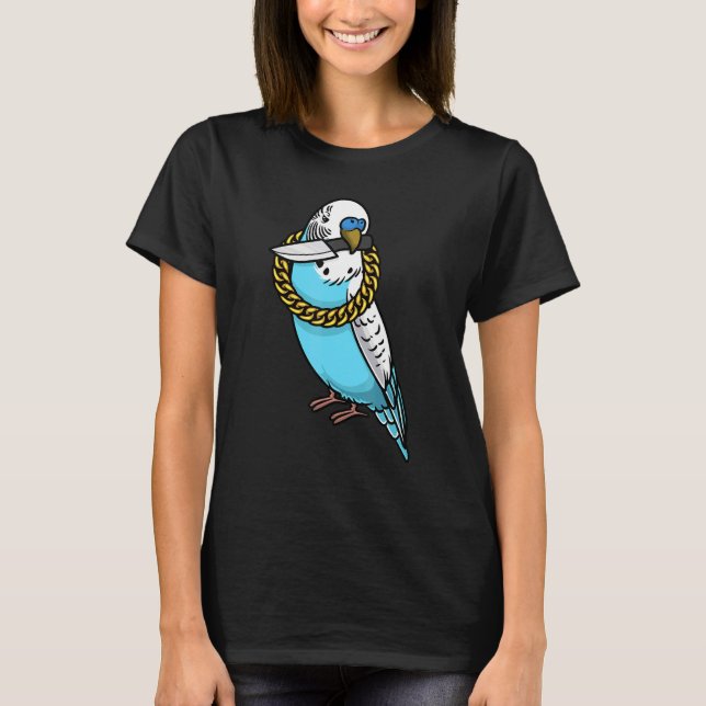 Camiseta Budgie Parrot Budgerigar Bird Con Knife (Anverso)