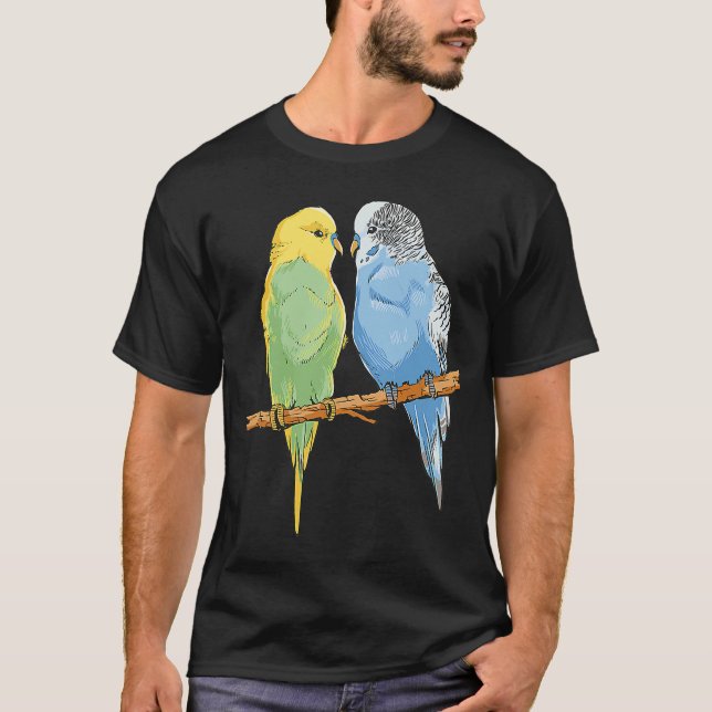 Camiseta Budgie Sitting Birds Budgerigar Parakeet Dueño (Anverso)