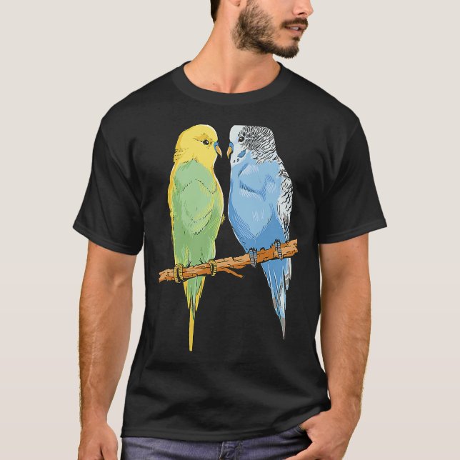 Camiseta Budgie Sitting Birds Budgerigar Parakeet Dueño (Anverso)