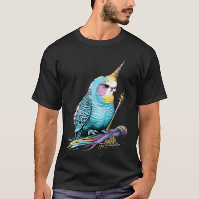 Camiseta Budgie Unicorn Budgerigar Parakeet Bird (Anverso)