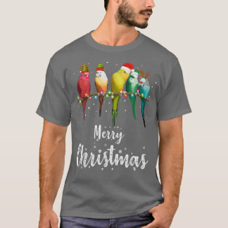 Camiseta Budgies Bird Merry Christmas