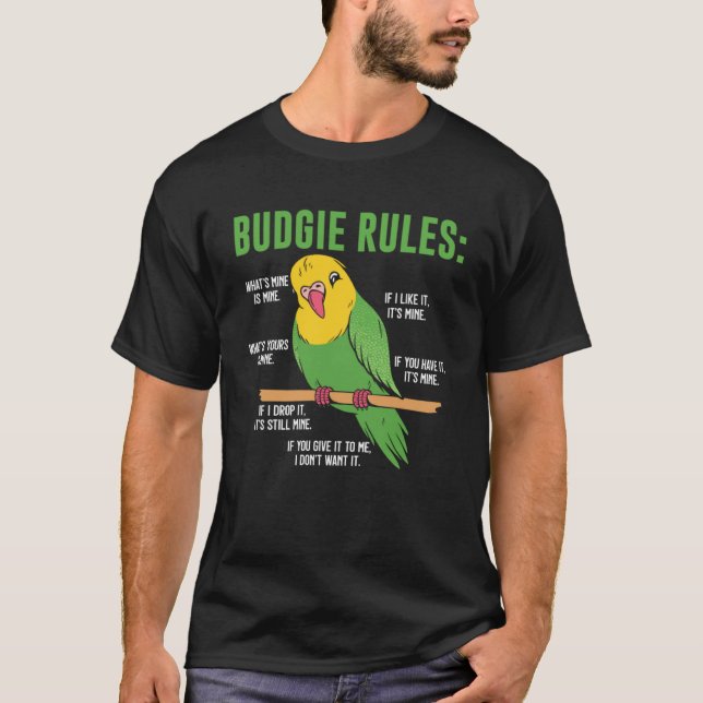 Camiseta Budgie's Bird Rules (Anverso)