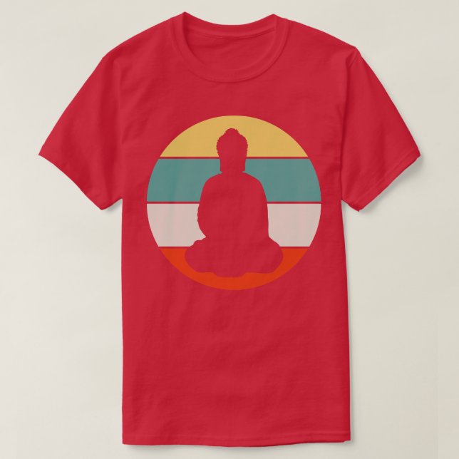 Camiseta Budismo Buda Meditación Retro (Diseño del anverso)