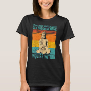 Camiseta Budismo Buda Retro Ayuda Buscada Zen Monje Budista