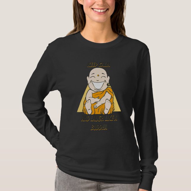 Camiseta Budismo Budista Monk Namaste Mantiene La Calma Y L (Anverso)