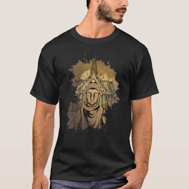 Camiseta Budista espiritual asiático Zen Budismo Meditación (Anverso)