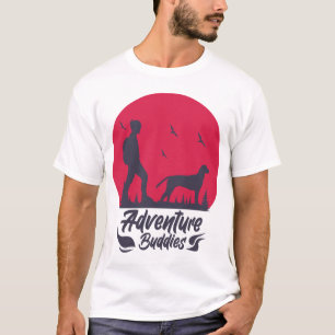 Camiseta Budistas de aventura haciendo senderismo con perro