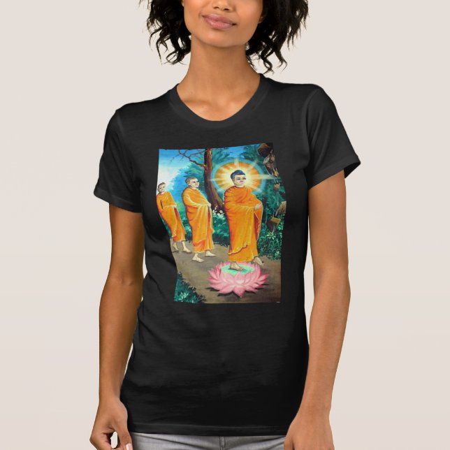 Camiseta Budistas iluminados con túnicas naranjas (Anverso)