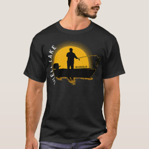 Camiseta Buell Lake Fishing Michigan Sunrise