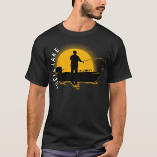 Camiseta Buell Lake Fishing Michigan Sunrise