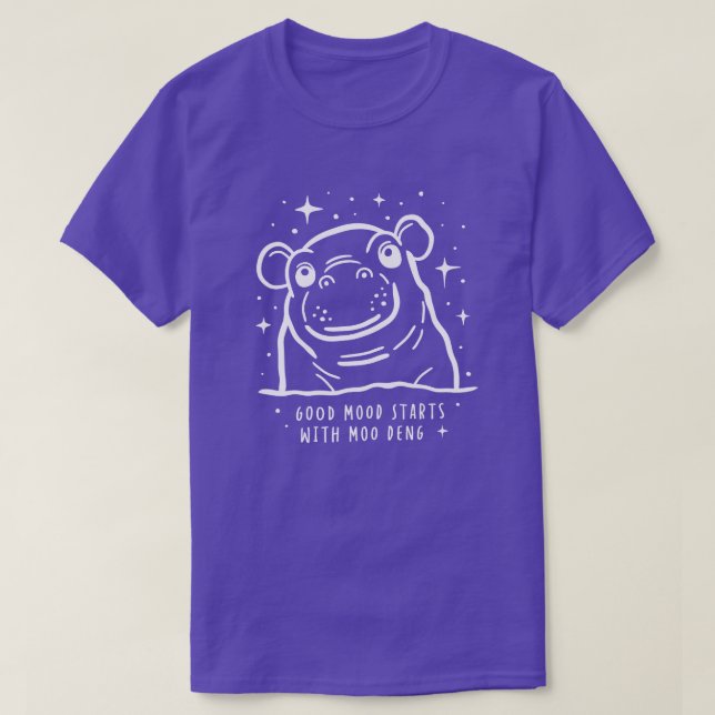 Camiseta Buen ánimo con Moo Deng Cute Hippo (Diseño del anverso)