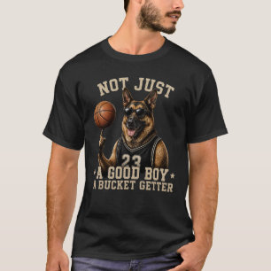 Camiseta Buen chico cubeta obturador baloncesto pastor alem