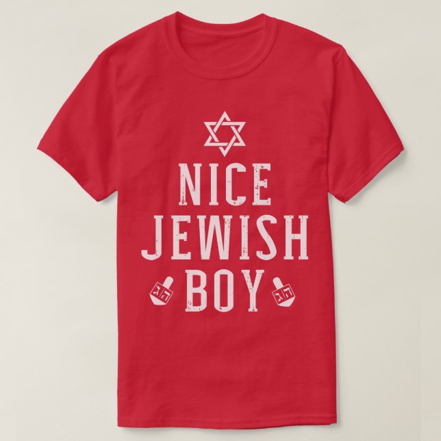Camiseta Buen chico judío con dreidel para hanukkah o Bar M (Diseño del anverso)