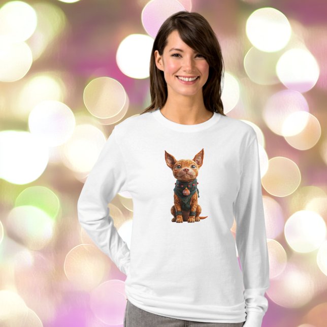 Camiseta Buen chico Navidades Tee femenino de perro (Subido por el creador)