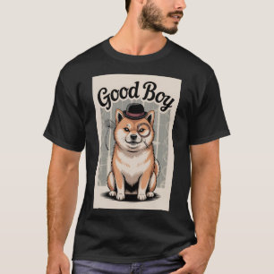 Camiseta Buen chico perro con Gorra Bowler