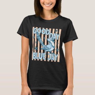 Camiseta Buen Día Arrendajo Lindo Gráfico Retro De Pájaro D