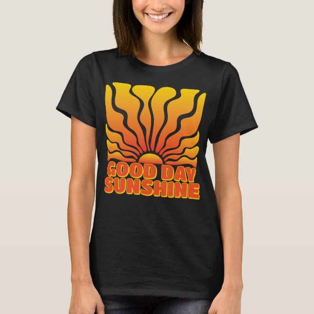 Camiseta Buen día Sunshine: Diseño Retro Sunburst (Anverso)