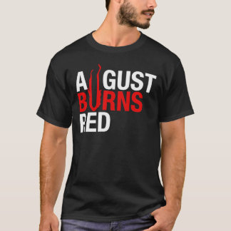 Camiseta BUEN DISEÑO Agosto quemó el logo rojo Nuevo produc