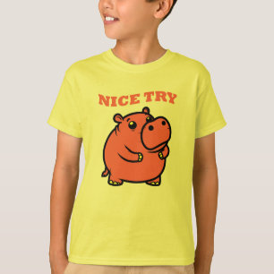 Camiseta Buen Intento Dibujo de Hipopótamo