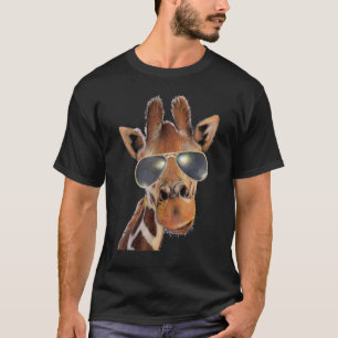 Camiseta Buen Momento Girafa Usando Gafas De Sol