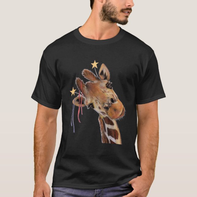 Camiseta Buen momento Giraffe Fiesta Ropa de dibujo animal (Anverso)