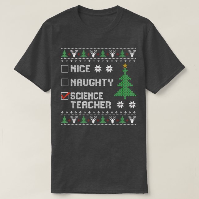 Camiseta Buen profesor de ciencias, Navidades feos sudan (Diseño del anverso)