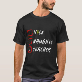 Camiseta Buen profesor travieso Santa List, Navidades
