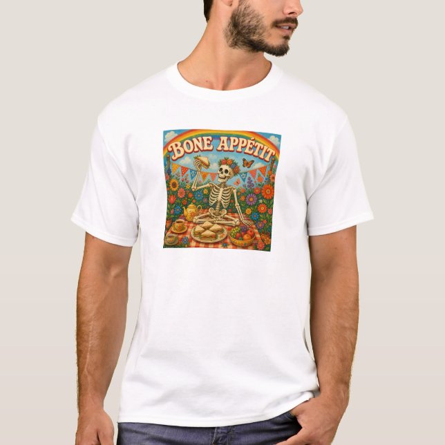 Camiseta Buen Provecho Esqueleto Picnic (Anverso)