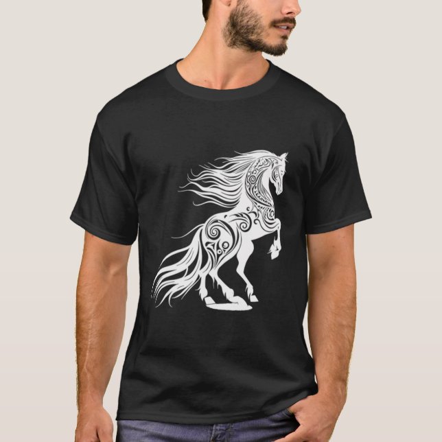 Camiseta Buen vector de caballos Salvaje Deporte Animal Rid (Anverso)