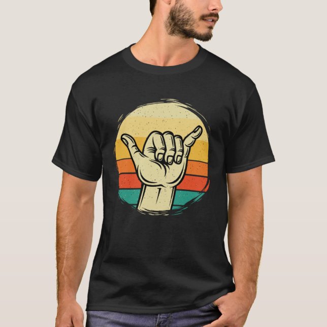 Camiseta Buen Vibe Shaka Rótulo Mano Surf Surf Surf (Anverso)